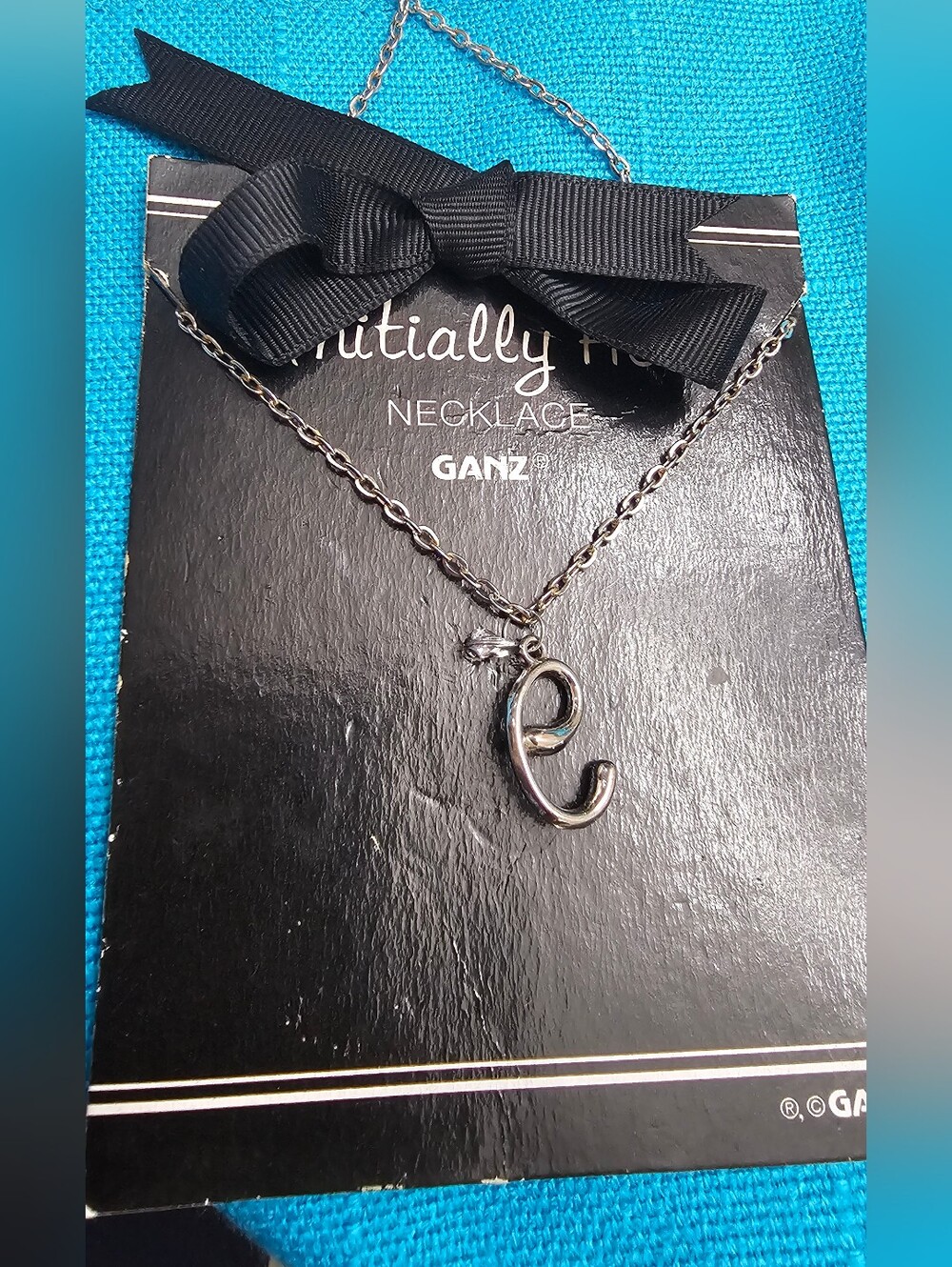 Silvertone Lower Case Script Initial Pendant Neckace 16inch Long NWT